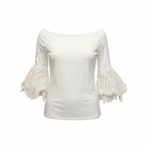 Bailey 44 Cream Blouse with Crochet Bell Sleeves